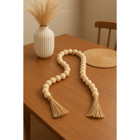 Colar Decorativo Madeira (bege) 1,09m