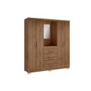 Ver imagem 4 de Guarda Roupa 4 Portas e 3 Gavetas C/ Espelho Roma 1181 C/ Pés Freijo/off White - Carraro