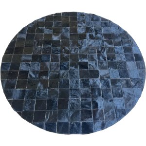 Tapete de Couro Redondo Preto Natural 1,50 Diâmetro Pç 10x10