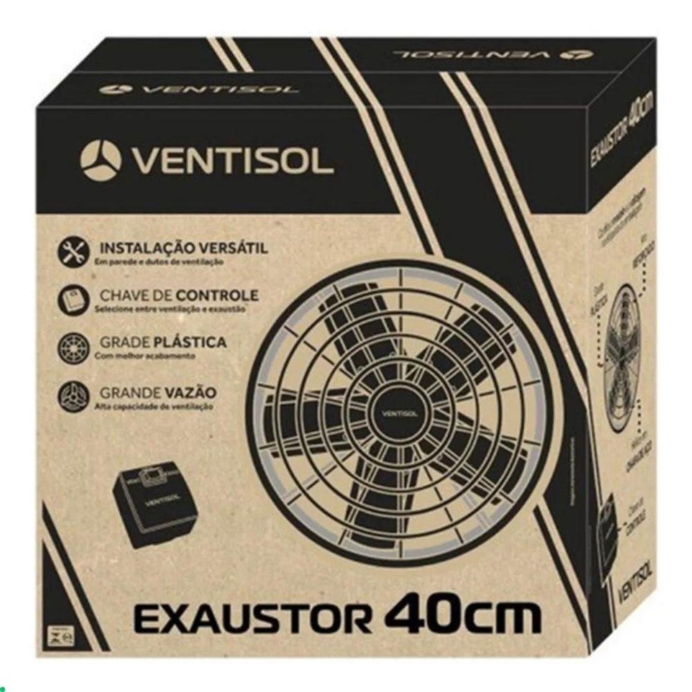 Ventilador Exaustor Axial Industrial Preto 5 Pás 40cm Ventisol Preto - 3