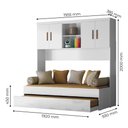 Ver imagem 4 de Jogo de Quarto Infantil Ônix Aéreo 4 Portas e Bicama Flex Branco - Peternella Móveis Branco