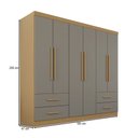 Ver imagem 4 de Guarda-roupa Casal Balder Premium 6 Portas 4 Gavetas Jequitibá/granizo - Pnr Móveis