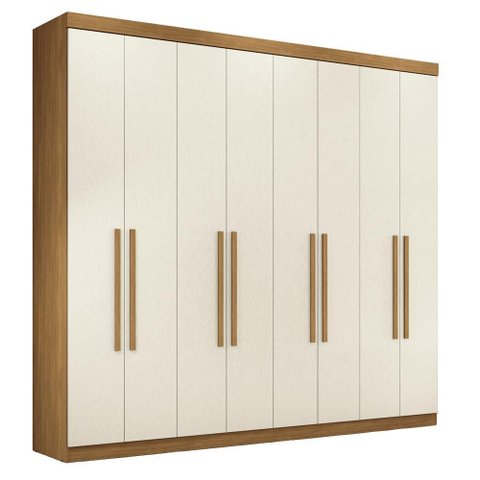 Guarda Roupa Casal Master New 8 Portas e 4 Gavetas Cinamomo Areia - Santos Andirá