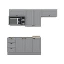 Ver imagem 5 de Cozinha Completa Henn 7 Peças 2 Portas 3 Gavetas MDP 120cm Cinza com 1 Porta 40cm e Nicho CZ139
