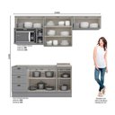 Ver imagem 2 de Cozinha Completa Henn 7 Peças 2 Portas 3 Gavetas MDP 120cm Cinza com 1 Porta 40cm e Nicho CZ139