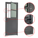 Ver imagem 2 de Porta de Sala Alumínio 80 Esq. L25 V.Boreal Cinza Brimak