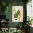 Ver imagem 2 de Quadro Decorativo Folha de Samambaia 70x50cm Mold Branca