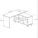 Ver imagem 4 de Escrivaninha em L Retrô Mesa Escritório Gold com Gaveteiro 2 Gavetas