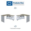 Ver imagem 6 de Escrivaninha em L Retrô Mesa Escritório Gold com Gaveteiro 1 Gaveta Branco Artany