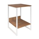Ver imagem 3 de Mesa Cabeceira Industrial Lateral de Cama Amêndoa Tókio Base Ferro Branco