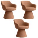 Ver imagem 1 de Kit 3 Cadeiras de Jantar Jade Base Fixa Bouclé Terracota - Nexta Casa