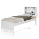 Ver imagem 3 de Cama Solteiro com Cabeceira Cidade Paris MDF-MDP Branco Casah 96cm