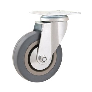 Rodizio Giratório 3 Média 45kg Núcleo Pvc Borracha Cinza Rg