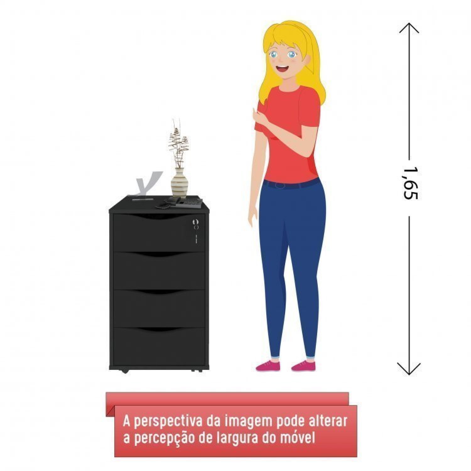 Escrivaninha em L 8 Nichos com Gaveteiro 4 Gavetas - 13