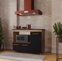 Ver imagem 2 de Balcão para Cooktop 3 Portas Armário de Cozinha Ana Savana/preto - Lahome Decor