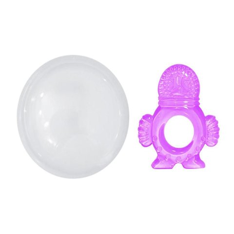 Mordedor Macio C/ Case Pinguim Rosa - Buba Toys