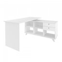 Ver imagem 7 de Kit Home Office Completo Escrivaninha Mesa Escritório em L Gold com Gaveteiro 3 Gavetas Branco Artan