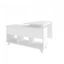 Ver mais imagens de Kit Home Office Completo Escrivaninha Mesa Escritório em L Gold com Gaveteiro 3 Gavetas Branco Artan