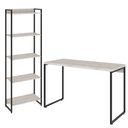 Ver imagem 1 de Kit Escritório Estante Areta 5 Prateleiras com Mesa Industrial Aspen 120cm C01 Snow - Lyam Decor