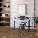 Ver imagem 3 de Kit Escritório Estante Areta 5 Prateleiras com Mesa Industrial Aspen 120cm C01 Snow - Lyam Decor