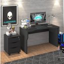 Ver imagem 1 de Escrivaninha Mesa Escritório com Regulagem de Altura e Gaveteiro 3 Gavetas