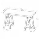 Ver imagem 4 de Escrivaninha Mesa Escritório Cavalete 135cm e Gaveteiro 2 Gavetas 1 Nicho  Olmo com Branco