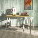 Ver imagem 5 de Escrivaninha Mesa Escritório Cavalete 135cm e Gaveteiro 2 Gavetas 1 Nicho  Olmo com Branco