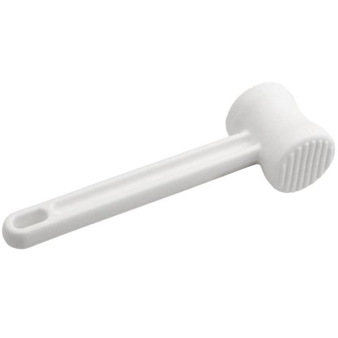 Martelo de Amaciar Carne Bifes Profissional Branco 8x28cm Polietileno Cinquetti