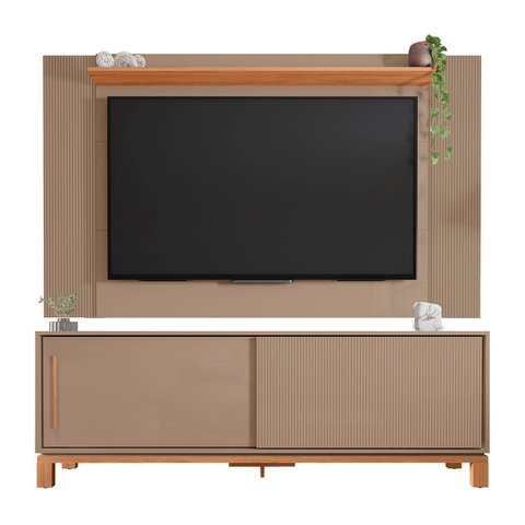 Painel para Tv 65 Pol e Rack Bancada 180cm Lucca Areia/freijó C01 - Mpozenato