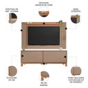 Ver imagem 3 de Painel para Tv 65 Pol e Rack Bancada 180cm Lucca Areia/freijó C01 - Mpozenato