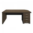 Ver imagem 5 de Escrivaninha Mesa Escritório em L Diretor Tamburato com 4 Gavetas 180cm Marrom/Charuto/Preto Artany
