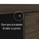 Ver imagem 7 de Escrivaninha Mesa Escritório em L Diretor Tamburato com 4 Gavetas 180cm Marrom/Charuto/Preto Artany