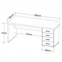 Ver imagem 3 de Escrivaninha Mesa Escritório em L Diretor Tamburato com 4 Gavetas 180cm Marrom/Charuto/Preto Artany