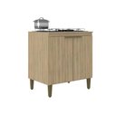 Ver imagem 1 de Balcão para Cooktop 5 Bocas 80cm Lara Dourado em MDP com 2 Portas e Prateleira - J Carvalho