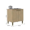 Ver imagem 5 de Balcão para Cooktop 5 Bocas 80cm Lara Dourado em MDP com 2 Portas e Prateleira - J Carvalho