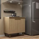 Ver imagem 5 de Balcão para Cooktop 5 Bocas 80cm Lara Dourado em MDP com 2 Portas e Prateleira - J Carvalho