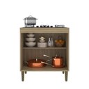 Ver imagem 4 de Balcão para Cooktop 5 Bocas 80cm Lara Dourado em MDP com 2 Portas e Prateleira - J Carvalho