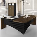 Ver imagem 1 de Kit 2 Peças 1 Mesa em L 1 Armário Alto com Nicho Tamburato