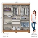 Ver imagem 2 de Guarda Roupa Solteiro Ambiente B376 Nature Off White Henn - Briz Móveis