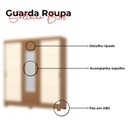 Ver imagem 4 de Guarda Roupa Solteiro Ambiente B376 Nature Off White Henn - Briz Móveis