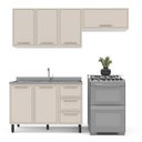 Ver imagem 3 de Armário de Cozinha Modulada Completa 3 Peças 200cm sem Tampo 100% Mdf Amara Politorno Móveis