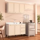 Ver imagem 1 de Armário de Cozinha Modulada Completa 3 Peças 200cm sem Tampo 100% Mdf Amara Politorno Móveis
