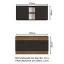 Ver imagem 4 de Armário de Cozinha Compacta 150cm  Rustic/Preto Agata Madesa 02