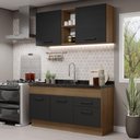 Ver imagem 1 de Armário de Cozinha Compacta 150cm  Rustic/Preto Agata Madesa 02