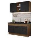 Ver imagem 3 de Armário de Cozinha Compacta 150cm  Rustic/Preto Agata Madesa 02