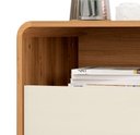 Ver imagem 4 de Mesa de Cabeceira Retrô Compacta 1 Gaveta 1 Nicho Channel - Potenza Móveis - Nature com Off White