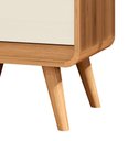 Ver imagem 5 de Mesa de Cabeceira Retrô Compacta 1 Gaveta 1 Nicho Channel - Potenza Móveis - Nature com Off White