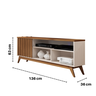Conjunto Sala de Estar com Rack Ripado Malbec Wood e Buffet Eros Off White/freijo Giga Móveis - 5