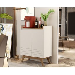 Conjunto Sala de Estar com Rack Ripado Malbec Wood e Buffet Eros Off White/freijo Giga Móveis - 2