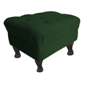 Ver imagem 1 de Puff Recamier Retrô Luis Xv Suede Verde - 50 cm
